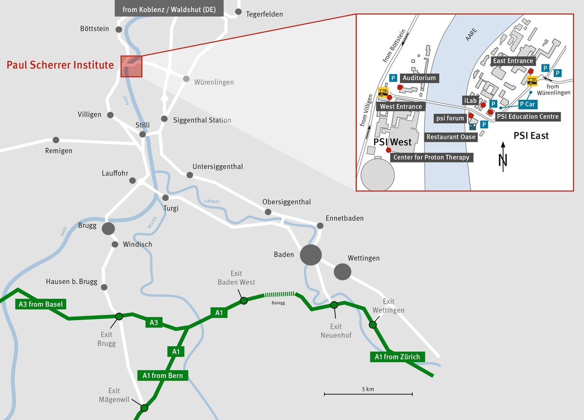 Map how to get to the Paul Scherrer Institute